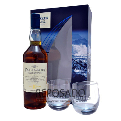 Talisker 10 Years Old with Glasses 0,7L (Таліскер 10 років з Бокалами 0,7л) Talisker 10 Years Old with Glasses 0,7L (Таліскер 10 років з Бокалами 0,7л)