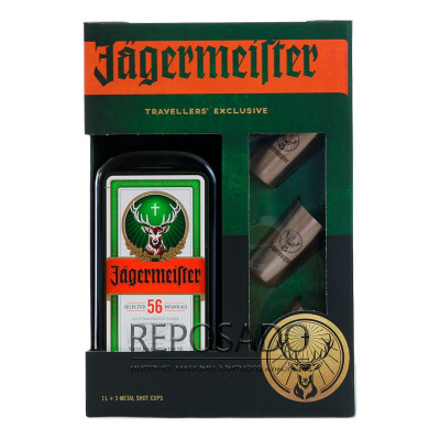 Jagermeister 1L + 3 metal chot (Егермейстер 1л + 3 металеві шоти)