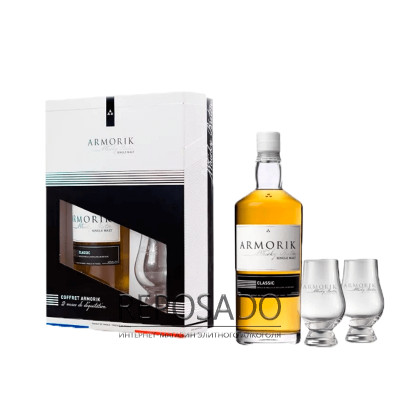 Armorik Single Malt Classic +2 glasses 0,7L (Арморик Сингл Молт Класік +2 келихи 0,7л)