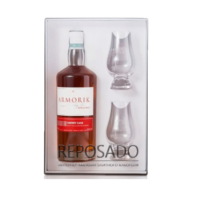 Armorik Single Malt Sherry Cask + 2 glasses 0,7L (Арморик Сінгл Молт Шеррі Каск + 2 келихи 0,7л)