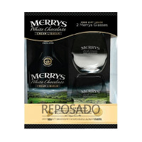 Merrys Chocolate Cream gift box + 2 glasses 0,7L (Лікер Мерріс Шоколад Крим подарункова упаковка з 2 келихами 0,7л)