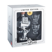 Outer space chrome gift box + 2 Shot glasses 0,7L (Аутер Спейс хром подарункова упаковка та 2 чарки 0,7л)
