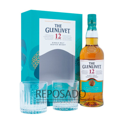 Glenlivet 12 Years Old with 2 Glasses 0,7L (Гленлівет 12 років зі Склянками 0,7л)