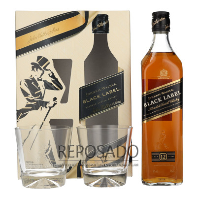 Johnnie Walker Black Label 12 Years Old + 2 Glasses 0,7L (Джонні Уокер Блек Лейбл + 2 склянки 0.7л) Johnnie Walker Black Label 12 Years Old + 2 Glasses 0,7L (Джонні Уокер Блек Лейбл + 2 склянки 0.7л)