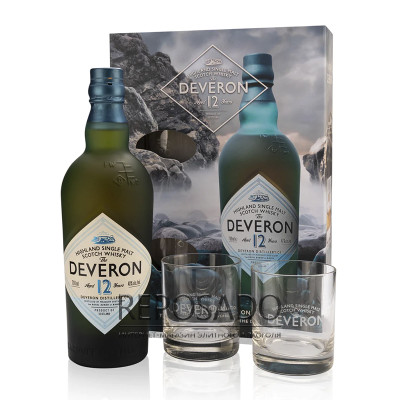 Deveron 12 Years +2 glasses 0,7L (Деверон 12 років + 2 склянки, 0,7л)