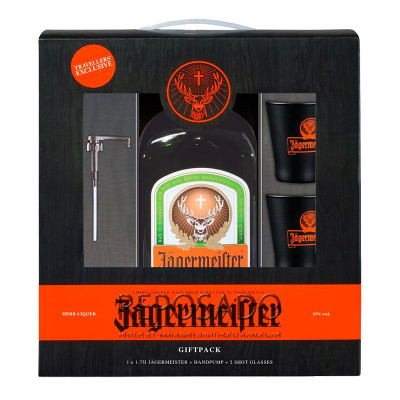 Jagermeister 1,75L (Егермейстер 1,75л з помпою та чарками)