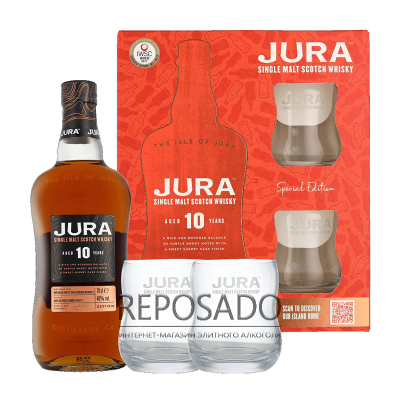 Jura 10 Years Old with Glasses 0,7L (Джура 10 років зі склянками 0.7л) Jura 10 Years Old with Glasses 0,7L (Джура 10 років зі склянками 0.7л)